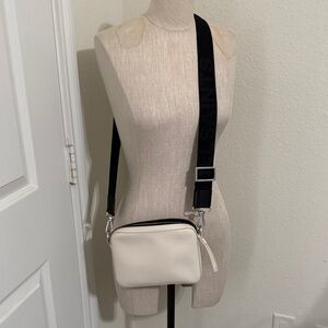All Saints Cream and Black Crossbody Bag